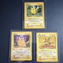 Pokemon TCG Pikachu, Raichu Base Set, Lot 3 Cards - 1999 Wizards - Image 1