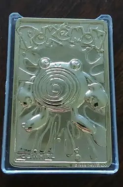 1999 Burger King Pokemon Poliwhirl gold plated card with case (cracked) - Image 1