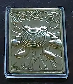 1999 Burger King Pokemon Poliwhirl gold plated card with case (cracked) - Image 2