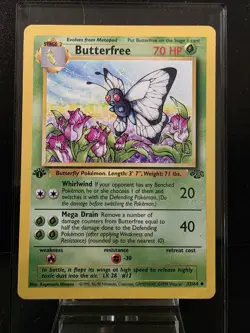Pokemon TCG 1st Edition Butterfree 33/64 Uncommon 1999 Jungle WOTC MP - Image 1