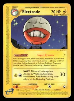 Electrode 8/147 Rare Aquapolis Pokemon Card - Image 1
