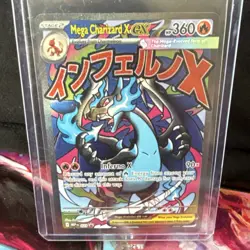Pokemon Mega Charizard X EX 023 Me: Mega Evolution Promo Full Art Holo 360HP - Image 1