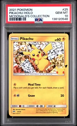 2021 POKEMON MCDONALD'S COLL #25 PIKACHU-HOLO PSA 10 - Image 1