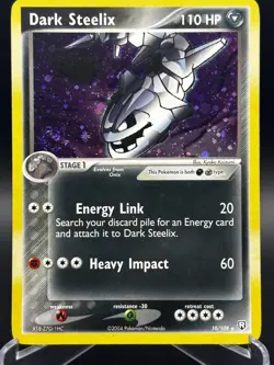 2004 Dark Steelix Team Rocket Returns Swirl! Pokemon TCG 10/109 Rare Holo LP - Image 1