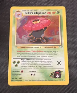2000 Pokemon Gym Heroes Erika’s Vileplume Holo Lightly Played No. 5/132 - Image 1