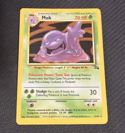 1999 Pokemon Fossil Muk Holo Lightly Played No. 13/62 - Image 1