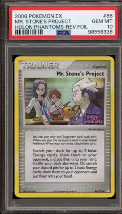 Pokemon Mr. Stone's Project EX Holon Phantoms Reverse Holo #88 PSA 10 - Image 1