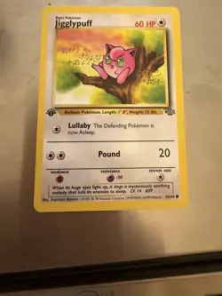 Jigglypuff 54/64 Pokemon 1999 Jungle 1st Edition - MP - Image 1