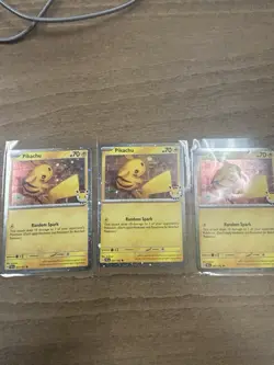 3 Pokemon TCG Pikachu Promo Stamped Holo Card Pokemon Day 2025 051/162 - Image 1