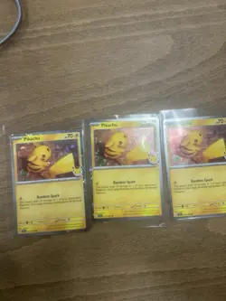 3 Pokemon TCG Pikachu Promo Stamped Holo Card Pokemon Day 2025 051/162 - Image 3