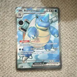 Pokemon TCG Blastoise EX Full Art Ultra Rare Holo MEW Set 184/165 Pokemon Card - Image 1