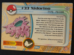 Pokemon Nidorino #33 Non Holo Topps Pokemon Card Series 1 Blue Logo MP - Image 2