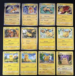 Pokemon TCG Pikachu & Raichu Lot: 12 Card Collection Set - Image 1