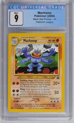 Machamp PokeMon League Black Star Promos 43 NM CGC 9 0243 - Image 1