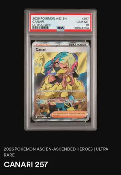 Pokemon Canari Trainer Ultra Rare 257/247 Ascended Heroes PSA 10 - Image 3