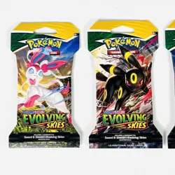 Pokemon Evolving Skies New Sealed Sleeved Blister Booster x4 Packs Full Art Set - Image 2
