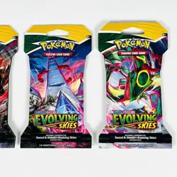 Pokemon Evolving Skies New Sealed Sleeved Blister Booster x4 Packs Full Art Set - Image 3