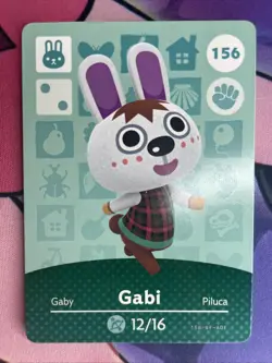 Gabi #156 Animal Crossing Amiibo Card Authentic Series 2 MINT NEVER SCANNED - Image 1