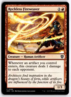 Reckless Fireweaver NM DRC Commander: Aetherdrift MTG - Image 1