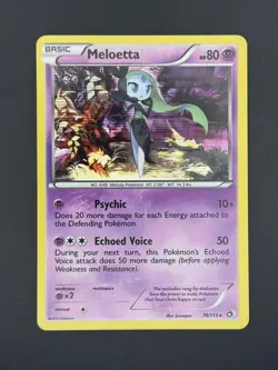 Pokemon TCG - MELOETTA - 78/113 - HOLO - RARE - BW LEGENDARY TREASURES 2013 - NM - Image 1