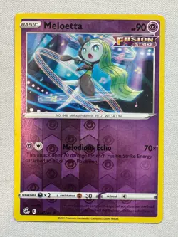 Meloetta 124/264 Rare Fusion Strike Pokemon Reverse Holo Near Mint - Image 1