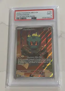 2025 POKEMON MEG EN-MEGA EVOLUTION ILLUSTRATION RARE #146 MARSHADOW PSA 9 - Image 1
