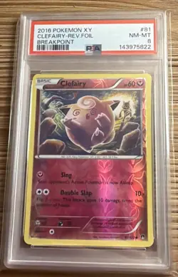 Low Pop PSA 8 Clefairy Reverse Holo XY Breakpoint 81/122 Pokemon - Image 1