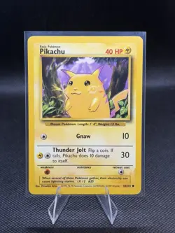Pokemon TCG Base Set Pikachu #58/102 Unlimited Common Vintage 1999 LP/MP - Image 1