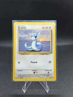 Pokemon TCG Base Set Dratini #26/102 Unlimited Uncommon Vintage 1999 LP - Image 1