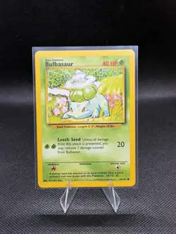 Pokemon TCG Base Set Bulbasaur #44/102 Unlimited Common Vintage 1999 LP - Image 1