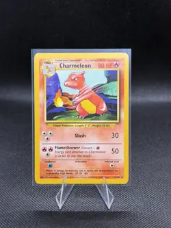 Pokemon TCG Base Set Charmeleon #24/102 Unlimited Uncommon Vintage 1999 LP/MP - Image 1