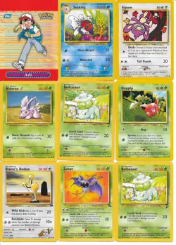 22 Pokemon Card lot Ash Pikachu Seaking Mankey Rattata Sentret Grimer Zubat Poke - Image 1