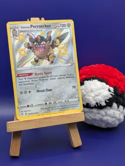 Pokemon TCG Galarian Perrserker Shining Fates Holo Card SV087/SV122 - Image 1