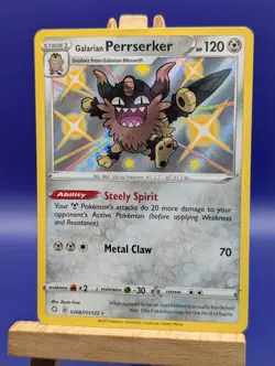 Pokemon TCG Galarian Perrserker Shining Fates Holo Card SV087/SV122 - Image 2