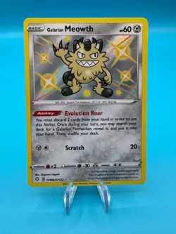 Galarian Meowth SV086/SV122 - Shiny Vault Pokemon Card - Shining Fates NM - Image 1