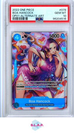 BOA HANCOCK ALTERNATE ART ONE PIECE OP01-ROMANCE DAWN 2022 078 PSA 10 - Image 1