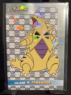 Rare Pokemon Shiny Full Art #248 Tyranitar Low Pop Cracked Ice Holo Card ⭐ - Image 1