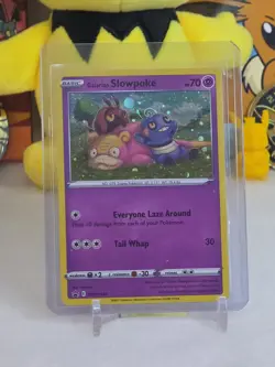 Pokemon Evolving Skies Galarian Slowpoke Promo SWSH126 Holo With Swirl TCG Card - Image 1