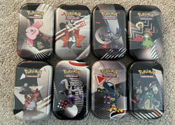 Pokemon Black Bolt & White Flare Full Art Set Unova Mini Tin Sealed (8 Tins) - Image 1