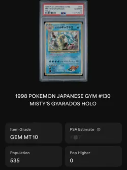 SWIRLED PSA 10 Pokemon Japanese 1998 Misty's Gyarados #130 Japanese Gym Holo - Image 2