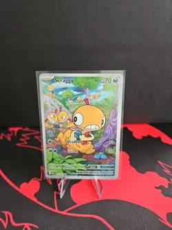 Pokemon Scraggy SV11W White Flare Illustration Rare Full Art Holo 138/086 70 HP - Image 1