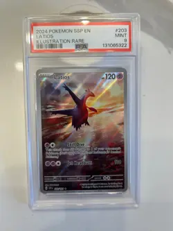 2025 Pokemon Surging Sparks Latios Illustration Rare 203 PSA 9 - Image 1