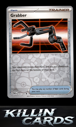 Reverse Holofoil Grabber 162/165 Pokemon Uncommon SV: Scarlet & Violet 151 Card - Image 1