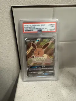 2019 POKEMON SM BLACK STAR PROMO EEVEE GX #SM233 PSA 9 MINT - Image 1