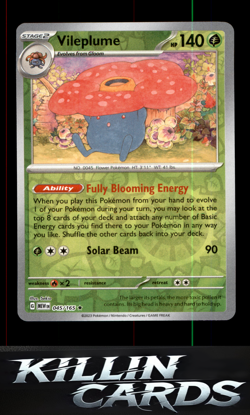 Reverse Holofoil Vileplume 045/165 Rare SV: Scarlet & Violet 151 Pokemon Card NM - Image 1