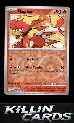 Reverse Holofoil Magmar 126/165 Pokemon Common SV: Scarlet & Violet 151 Card NM - Image 1