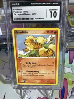 Graded Pokemon EX Legend Maker 2006 Growlithe #55 - Image 1