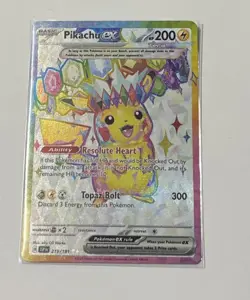 Pokemon TCG Surging Sparks Pikachu EX Full Art Holo Card 219/191 Ultra Rare - Image 1