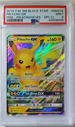 2019 Pokemon Pikachu GX SM232 Black Star Eevee Collection - PSA 9 Mint - Image 1