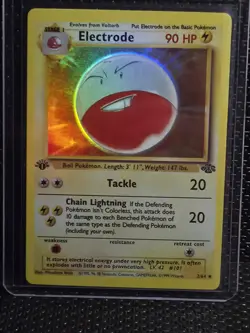 Electrode Holo Rare 1st Edition Jungle 02/64 90 HP Chain Lightning Pokemon - Image 1